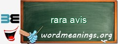 WordMeaning blackboard for rara avis